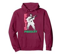 Elvis Presley Official 1956 Pullover Hoodie, Adult Unisex, Burgundy, Small