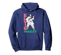 Elvis Presley Official 1956 Pullover Hoodie, Adult Unisex, Navy Blue, X-Large