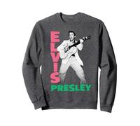 Elvis Presley Official 1956 Sweatshirt, Adult Unisex, Dark Heather Grey, Large