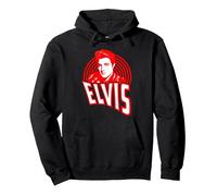 Elvis Presley Official Spiral Pullover Hoodie, Adult Unisex, Black, Medium