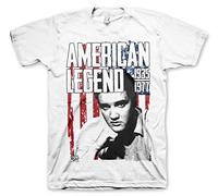 ELVIS PRESLEY Officially Licensed American Legend Mens T-Shirt (White), Small
