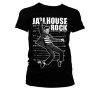 ELVIS PRESLEY Officially Licensed Jailhouse Rock Women T-Shirt (Black), Large