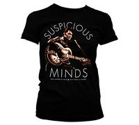 ELVIS PRESLEY Officially Licensed Suspicious Minds Women T-Shirt (Black), Small