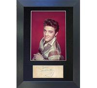 ELVIS PRESLEY Signed Autograph Mounted Photo Reproduction PRINT A4 Rare (297 x 210mm) #70 (Black Frame)