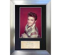 ELVIS PRESLEY Signed Autograph Mounted Photo Reproduction PRINT A4 Rare (297 x 210mm) #70 (Silver Frame)