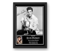 Elvis Presley Signed Autograph Print Poster Black Framed Mounted Wall Art (10x12) Actor Artwork for Home & Office Decor Gift