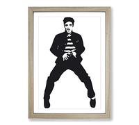 Elvis Presley The Jailhouse Rock (2) Framed Print | A2 Oak Framed Wall Art | Ready to Hang | Modern Music Picture | Living Room Bedroom Lounge Office