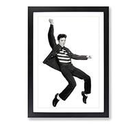 Elvis Presley The Jailhouse Rock Framed Print | A2 Oak Framed Wall Art | Ready to Hang | Modern Music Picture | Living Room Bedroom Lounge Office