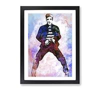 Elvis Presley The Jailhouse Rock In Abstract Modern Art Framed Print | A2 Black Framed Wall Art | Ready to Hang | Abstract Music Picture | Living Room Bedroom Lounge Office
