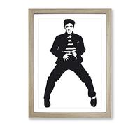 Elvis Presley The Jailhouse Rock No.2 Modern Framed Print | A3 Oak Framed Wall Art | Ready to Hang | Modern Music Picture | Living Room Bedroom Lounge Office