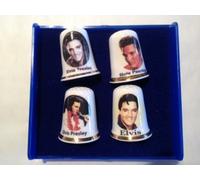 Elvis Presley The King Set of 4 Collectable Fine Bone China Thimbles - Made in Stoke-on-Trent