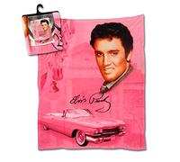 Elvis Presley Throw Blanket Pink w/ Guitars E8720
