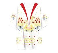 ELVIS PRESLEY Unisex-Adult Official Merch Iconic Jumpsuit Costume Oversized T-Shirt, White, Medium
