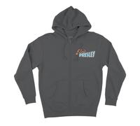 ELVIS PRESLEY Unisex's Grey Photo Back Zip Hoodie Hooded Sweatshirt, Dark Erika, S