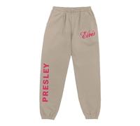 ELVIS PRESLEY Unisex's Official Merch Red/Tan Logo Sweatpants, Sand, Large