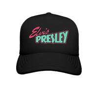 ELVIS PRESLEY Women's Official Merch Blue/Black Logo Trucker Hat Baseball Cap, One Size