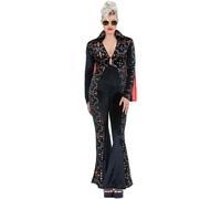 Elvis Presley Women's Rhinestone Costume Set in Black | Size: Large Elvis Presley Black L