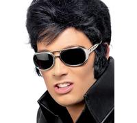 1960s 1970s Licensed Elvis Presley Fancy Dress Glasses Silver New by Smiffys