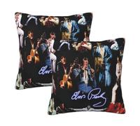 Elvis Singer Rock-Presley Pillow Cover Soft Throw Pillow Case covers 18x18 Set of 2 Home decor For Sofa Bed Teenage Gift Idea