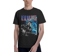 Elvis Singer Rock-Presley T-Shirt for Men Fashion Rapper Graphic Print Short Sleeve Cotton Teens Shirt Tee Tops Streetwear L