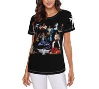 Elvis Singer Rock-Presley Womens T-Shirt Fashion Graphic Short Sleeve Crew Neck Soft Tee Tops Blouse Aesthetic Streetwear L