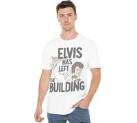 Elvis Unisex Elvis Has Left the Building Unisex T Shirt, White T-Shirt (Pack of 1)
