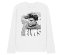 Elvis Unisex Elvis Presley Relaxing Unisex Long Sleeve T Shirt, White T-Shirt