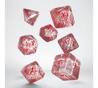 Elvish Translucent & Red Dice Set (7)