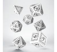 Elvish White & Black Dice Set (7)