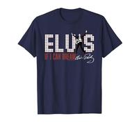 Elvisly Yours Elvis Presley If I Can Dream T-Shirt, Men, Navy Blue, XX-Large