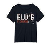 Elvisly Yours Elvis Presley If I Can Dream T-Shirt, Women's Plus, Black, 6X
