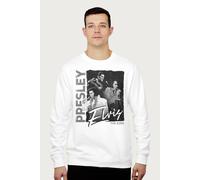 Elvisly Yours Retro Elvis The King Montage Sweatshirt in White | Size: 2XL Elvisly Yours White 2XL