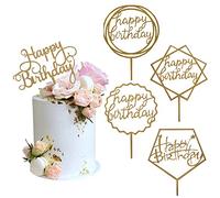 Elwish - Gold Cake Topper, 5 Pieces, Birthday, Acrylic