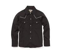 ELY CATTLEMAN Boys' Long Sleeve Solid Western Shirt with Piping, Black, S