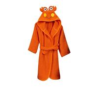 ELY PARKER Kids Bathrobe Boys, Turkish Cotton Terry Towelling, Dressing Gown, Hooded, Animal, Baby, Toddler, Children Newborn, Bath Robes Beach Pool, Crab, Orange, Girls (11-12 Years)