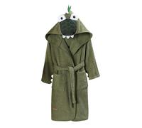 ELY PARKER Kids Bathrobe Boys, Turkish Cotton Terry Towelling, Dressing Gown, Hooded, Animal, Baby, Toddler, Children Newborn, Bath Robes Beach Pool, Crocodile, Alligator, Green, Boys (3-4 Years)