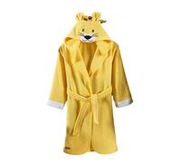 ELY PARKER Kids Bathrobe Boys, Turkish Cotton Terry Towelling, Dressing Gown, Hooded, Animal, Baby, Toddler, Children Newborn, Bath Robes Beach Pool, Lion, Yellow, Girls (13-14 Years)