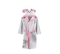 ELY PARKER Kids Bathrobe Girls, Turkish Cotton Terry Towelling, Dressing Gown, Hooded, Animal, Baby, Toddler, Children Newborn, Bath Robes Beach Pool, Dog, Brown, Boys, Dog, White (7-8 Years)