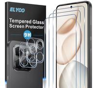 ELYCO Protective Film Compatible with Honor 400 Smart 5G, 3 Pieces Protective Glass & 2 Pieces Camera Protection, 9H Hardness Anti-scratch, HD Clear Screen Protector