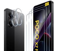 ELYCO Protective Film Compatible with Xiaomi POCO X7 PRO 5G, 3 Pieces Protective Glass & 2 Pieces Camera Protection, 9H Hardness Anti-scratch, HD Clear Screen Protector