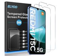 ELYCO Protective Film Compatible with Xiaomi Redmi 15C 5G/4G, 2 Pieces 9H Hardness Protective Glass, Anti-scratch, HD Clear Screen Protector