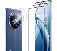 ELYCO Screen Protector Compatible with Realme 12 Pro/12 Pro Plus/Pro+ 5G, 2 Pieces Tempered Glass + 2 Pieces Camera Film, 9H Hardness Anti-Scratch/Anti-Oil No Bubbles Film