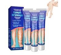 Elycura Lymphatic Drainage Massage Cream, Edema Relief for Legs and Feet, Fast-Absorbing (3pcs)