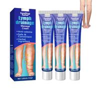Elycura Lymphatic Drainage Massage Cream, Lymph Drainage Massage Cream, Edema Relief for Legs and Feet (3PCS)