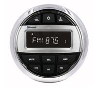 Elydiva 1 Piece Bluetooth Marine Stereo Boat Radio Waterproof FM AM Digital Media Audio Player Black Plastic+Metal for Yacht Gauge ATV UTV Cart Motorcycle