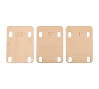 Elydiva 3 Pcs Solid Maple Wood Guitar Neck Shim Wood Color Protection 0.25, 0.5 and 1 Degree Guitar Neck Plate Tool