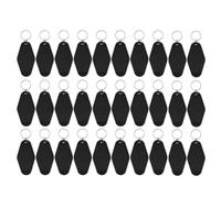 Elydiva 30Pack Motel Keychain Blanks Vintage Motel Keychains Sublimation Blank Keychain for Vinyl DIY Crafting Keychain Black