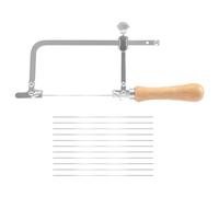 Elydiva Coping Saw Steel Frame and 12 Pcs Diameter 1Mm Wire Saw, Accurate Cutting for Wood, Metal, Plastic, Etc.
