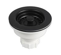 Elydiva Kitchen Sink Drain Plastic with Strainer Basket Drain Stopper Diameter 114mm for Kitchen Quartz Stone Sink