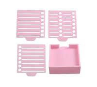 Elydiva Sticky Note Stencil Compatible with Post Notes,3x3 Sticky Pads Base with 2 Stencils Included,Memo Pad Organizer Pink